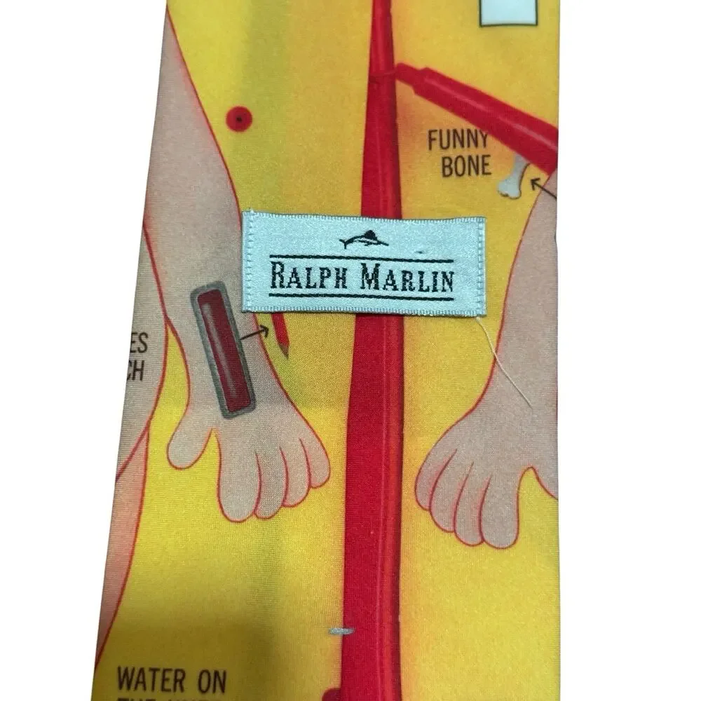 Ralph Marlin ‘OPERATION’ Board Game Men's Necktie 1996 HASBRO Vintage Polyester